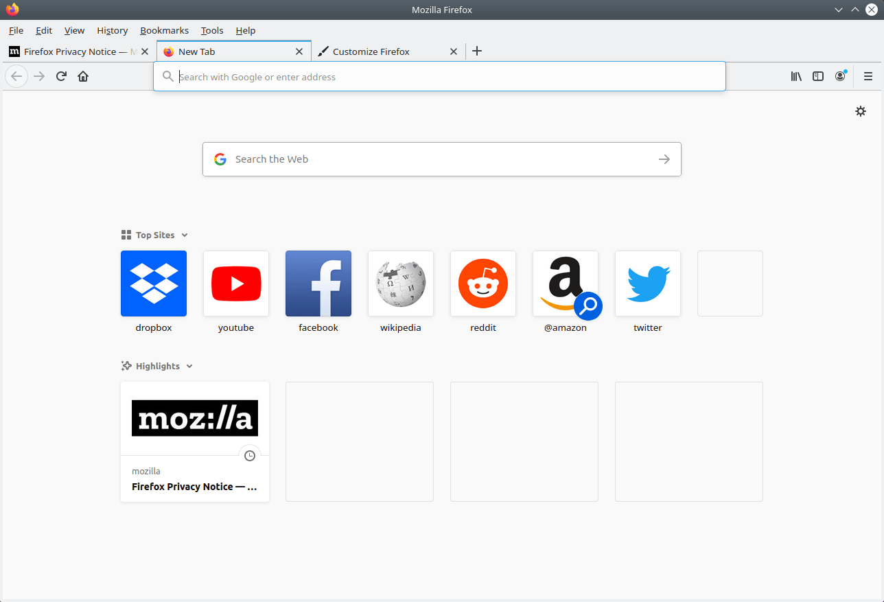 Firefox. Show the menu bar