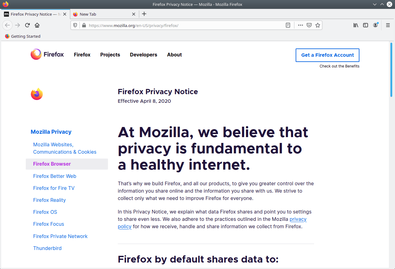 Firefox. Open tab