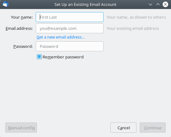 Set Up an Existing Email Account