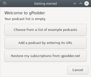 gPodder. Getting started