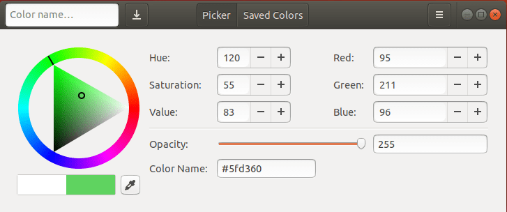 Gcolor3. Color Picker. Color selection and selection