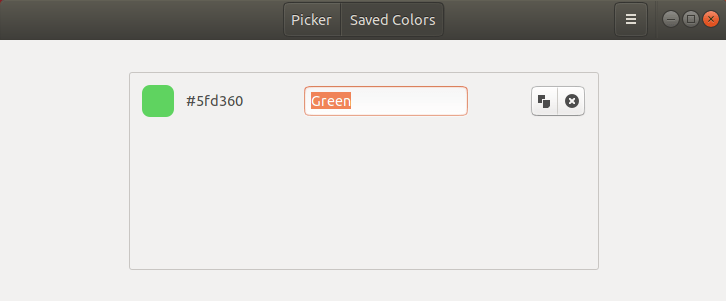 Gcolor3. Color Picker. Saved colors