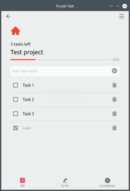 Purple Task. Project and tasks