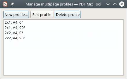PDF Mix Tool. Manage multipage profiles