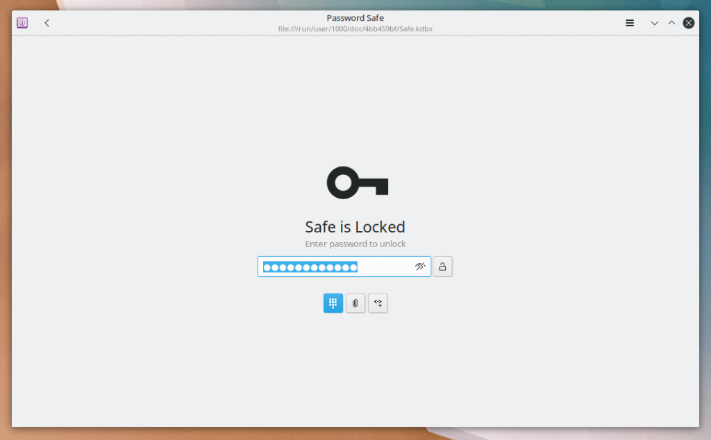 GNOME Password Safe. Unlocking the password database