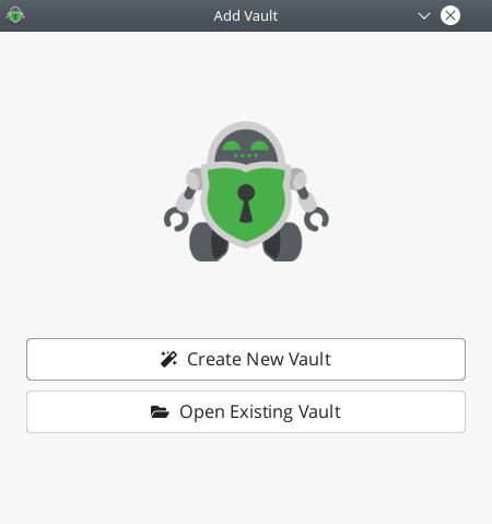 Cryptomator. Add Vault. Create new Vault