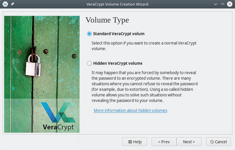 VeraCrypt. Creating a standard or hidden volume