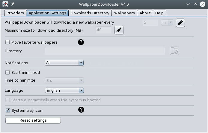 WallpaperDownloader. Selecting the time interval for loading a wallpaper change