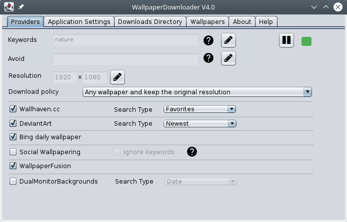 WallpaperDownloader. Selection of services for wallpaper download