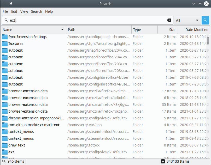 Fsearch. Find files