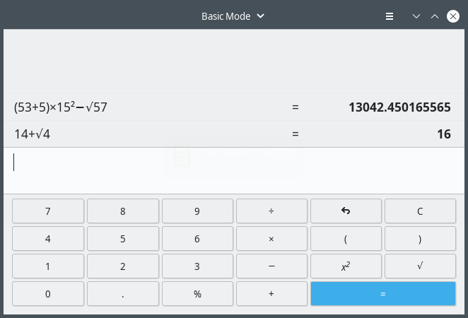 GNOME Calculator. Usage examples
