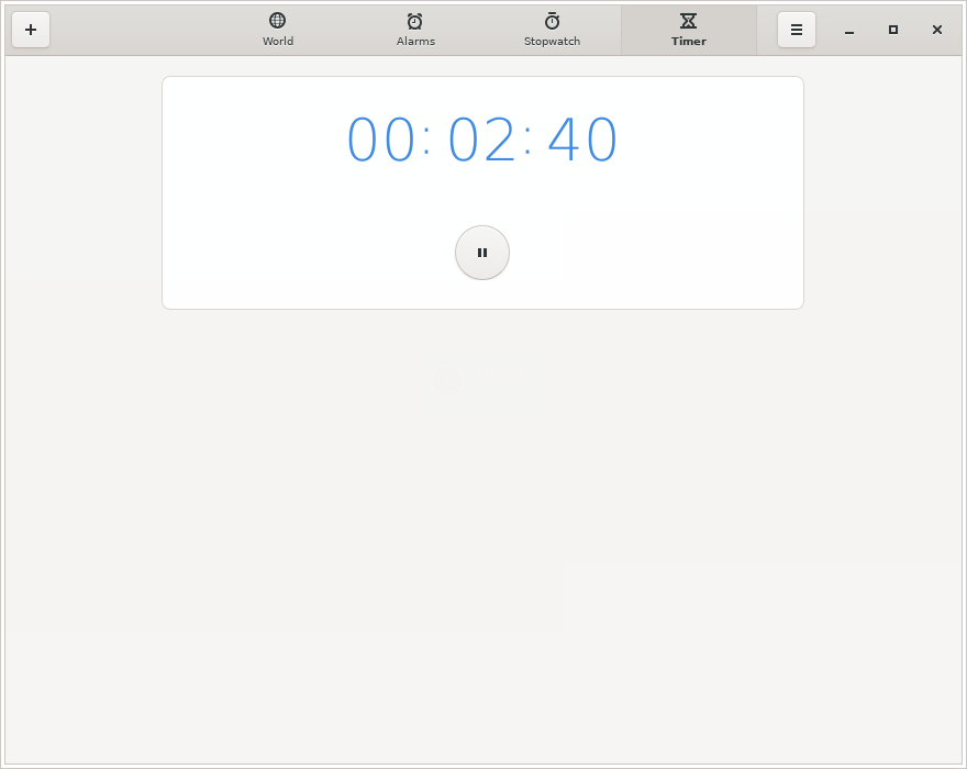 GNOME Clocks. Timer. Countdown time
