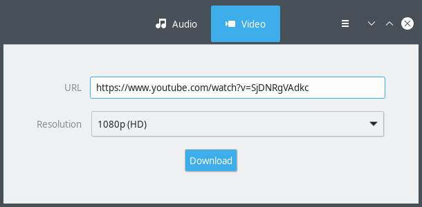 Unrud Video Downloader. Inserting a video download link