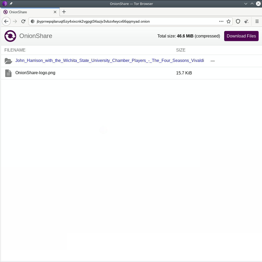 OnionShare. Uploading files via Tor Browser