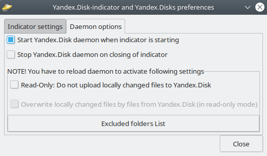 Yandex.Disk. Yandex.Disk Service Settings