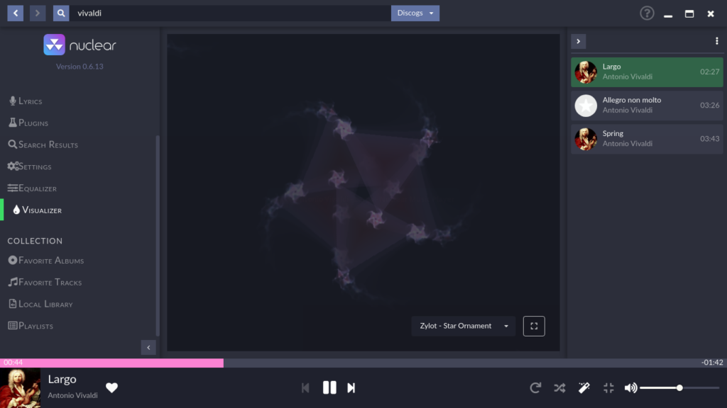 Nuclear Music Player. Visualization