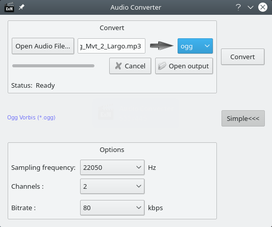 ExMplayer. Audio Converter - a tool for converting audio files