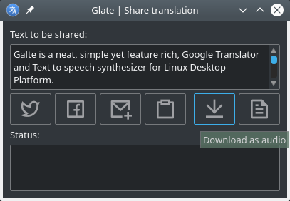 Glate. To share. Download audio. Export