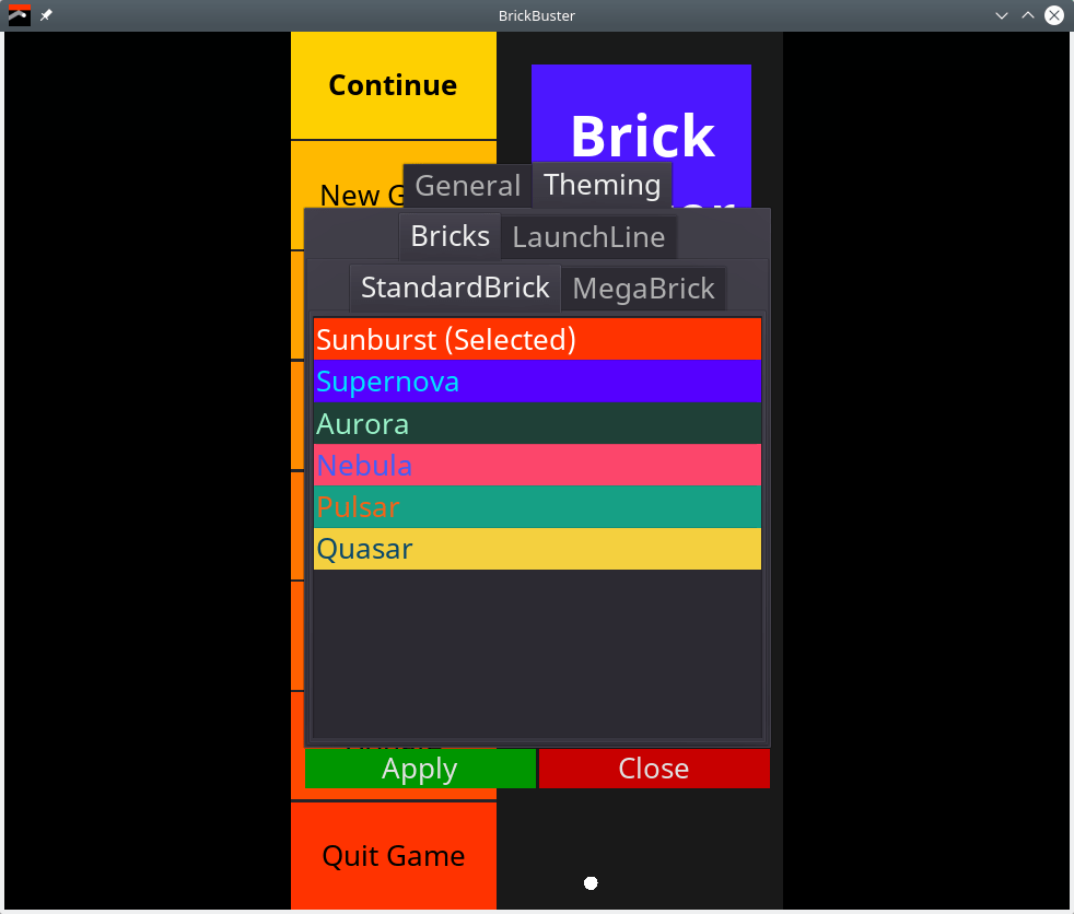 BrickBuster. Selecting bricks and adjusting their color