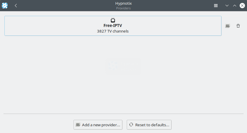 Hypnotix. Available Channel Providers
