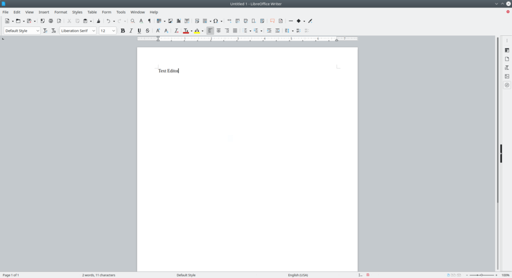 LibreOffice Writer. Text Editor