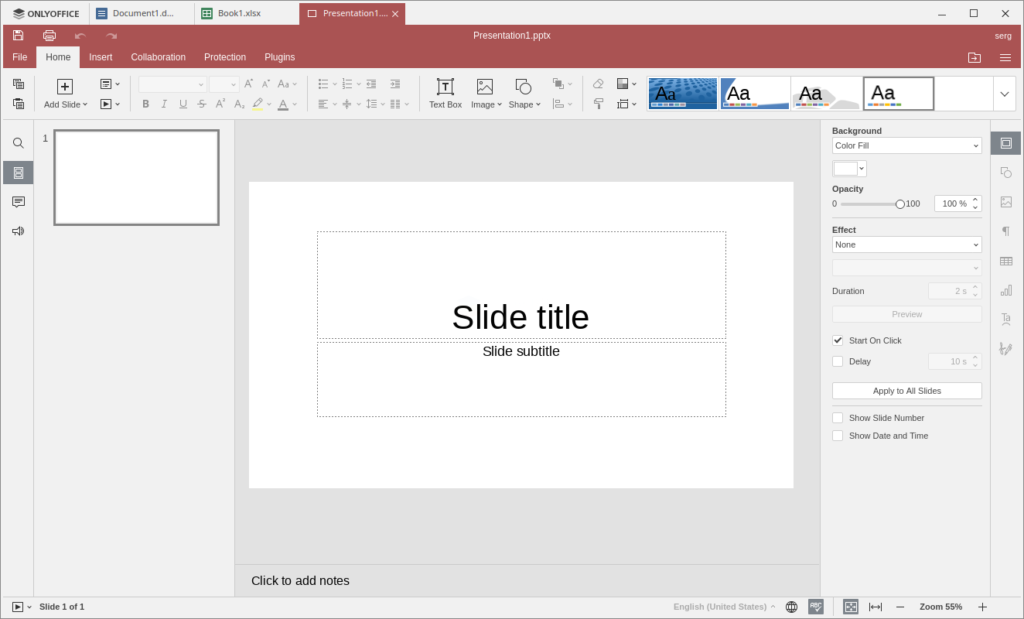 ONLYOFFICE Desktop Editors. Presentation Editor