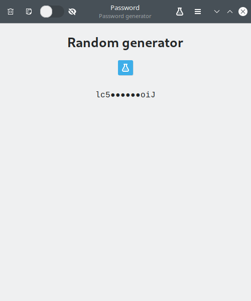 Password for GNOME. Password Generator