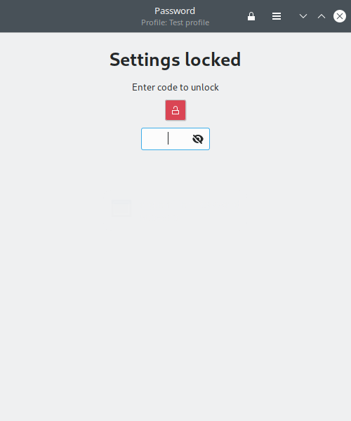 Password for GNOME. Profile password protection