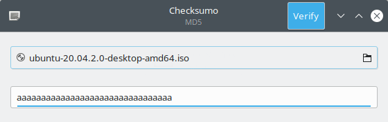 Checksumo. Checking the file for compliance with the specified hash is over