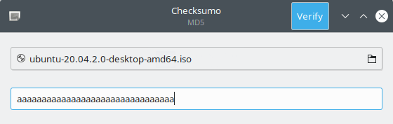 Checksumo. Checking the file for compliance with the specified hash