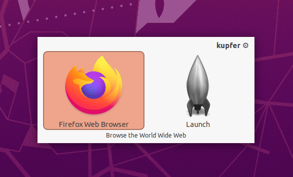 Kupfer. Search and launch the program
