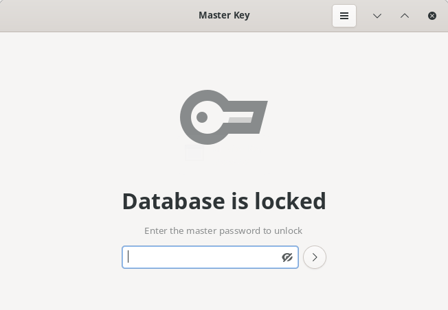 Master Key. Unlocking the database using a master password