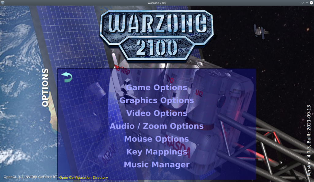 Warzone 2100. Setting up game parameters