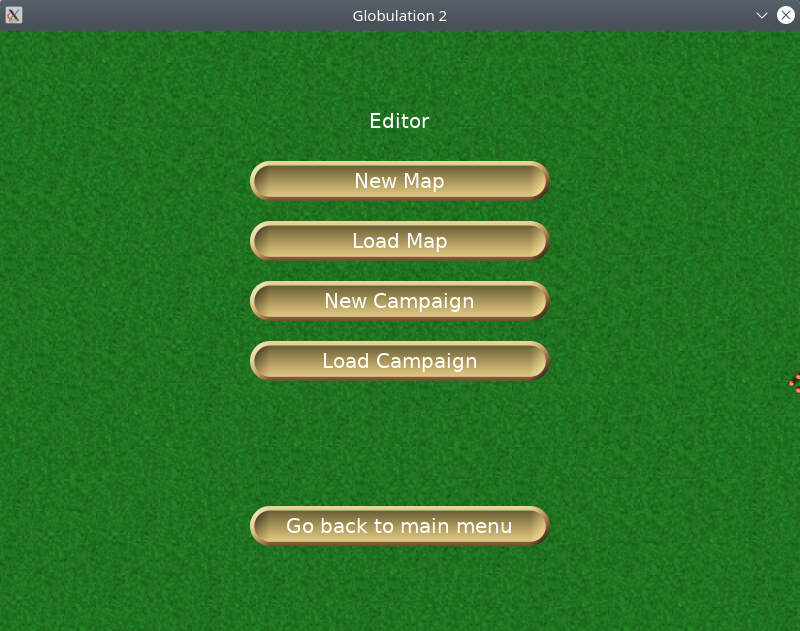 Globulation 2. Built-in map editor and game scenarios