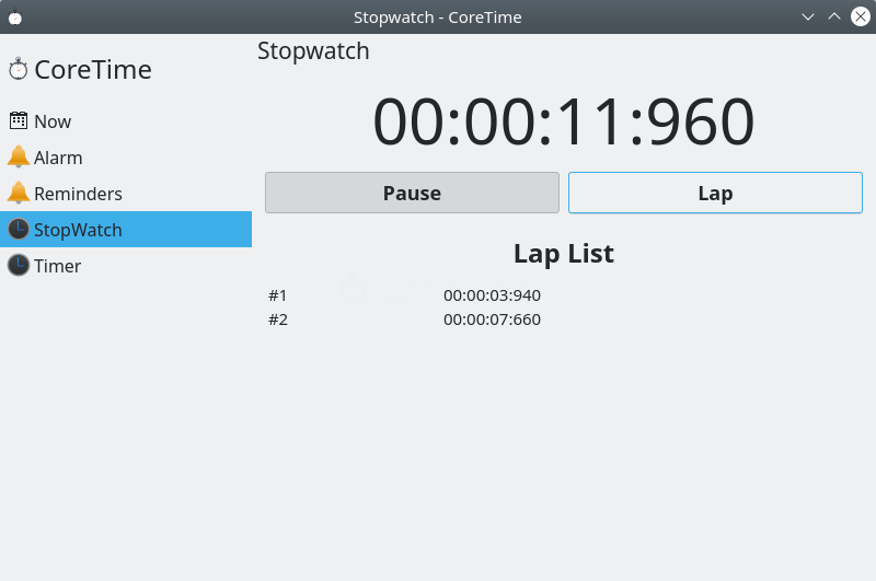CoreTime. Stopwatch