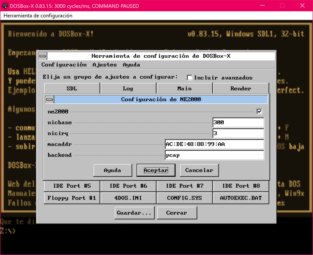 DOSBox-X. Configuration Tool running in DOSBox-X. The screenshot is taken from the official website