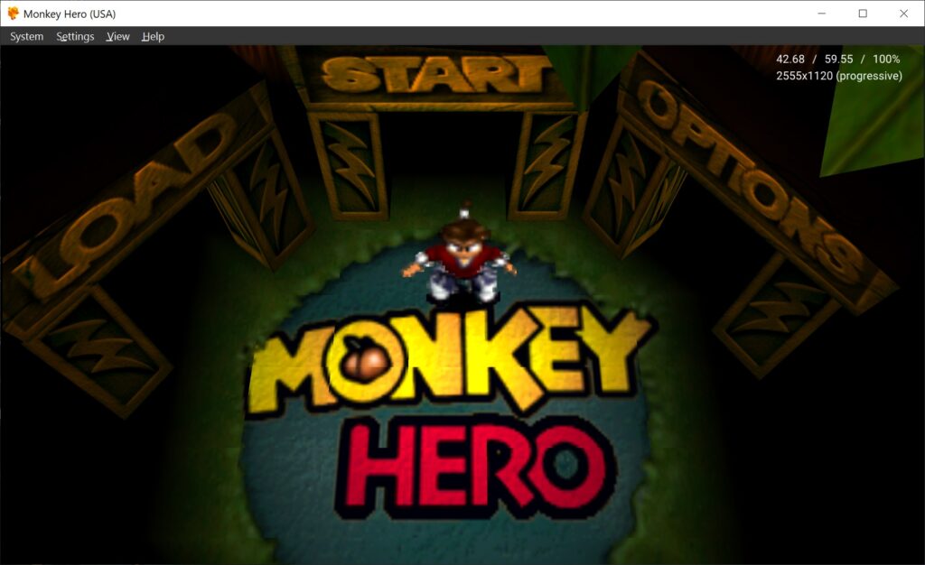 DuckStation. Monkey Hero. The screenshot is taken from the official website