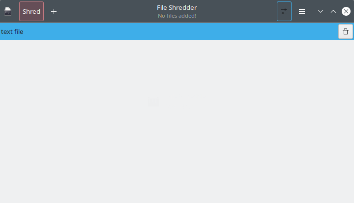 File Shredder. Added files to delete