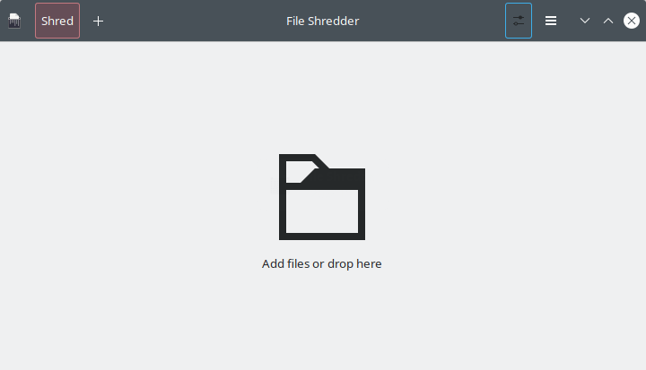 File Shredder. Start window