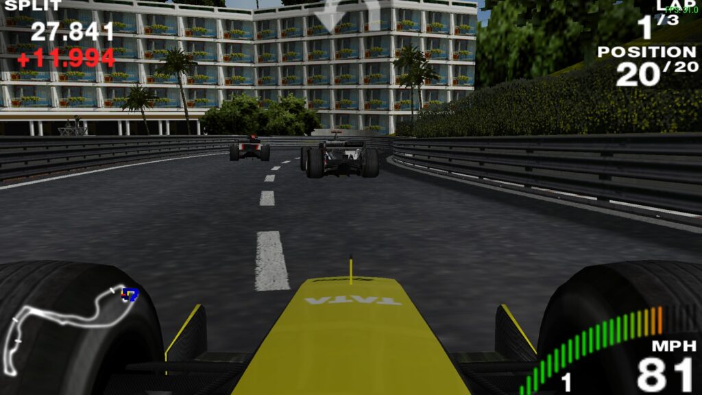 PPSSPP. F1 Grand Prix - te lanus. The screenshot is taken from the official website