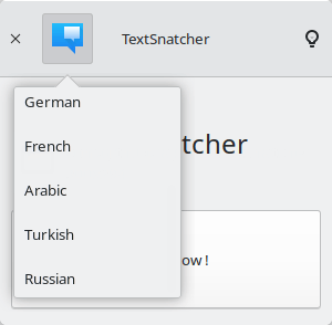 TextSnatcher. Available languages 2