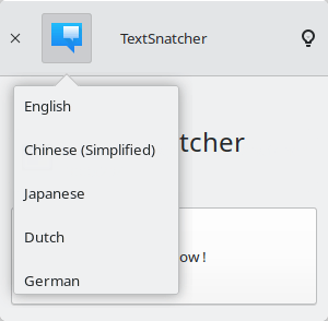 TextSnatcher. Available languages
