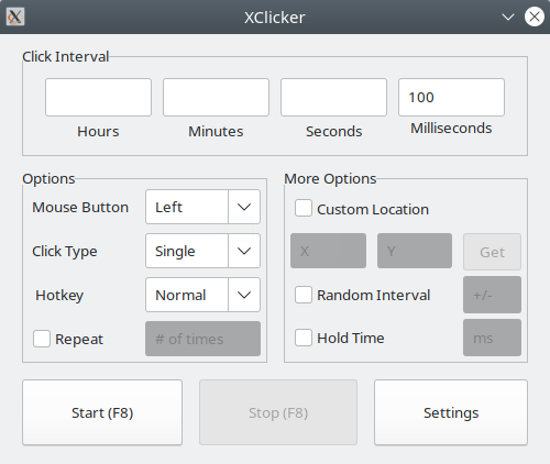 XClicker. Program Settings
