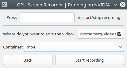 GPU Screen Recorder. Recording video from the screen