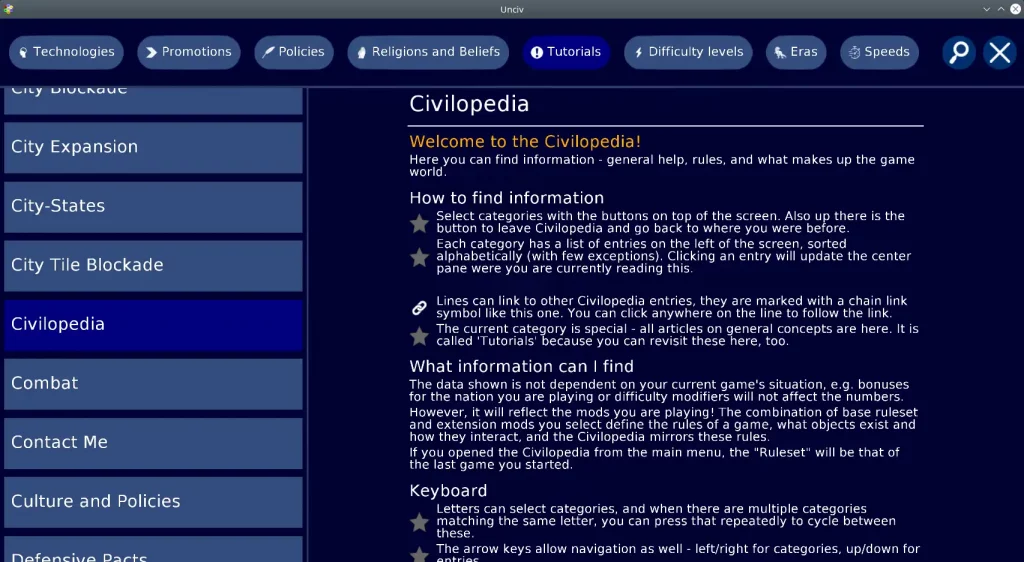 Unciv. Help for the game