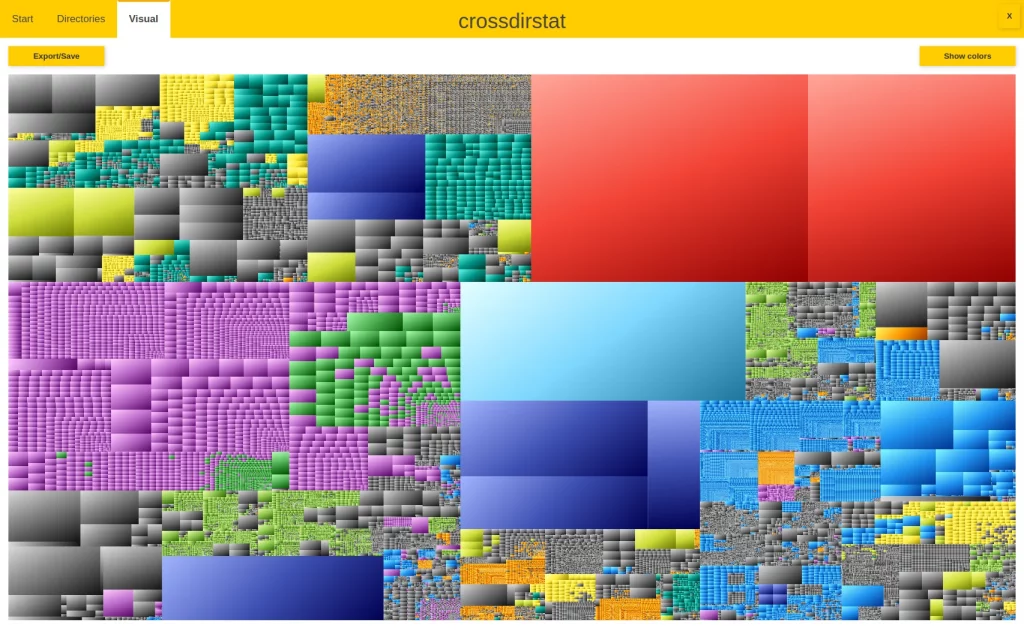 CrossDirStat. Visual display of the directory tree