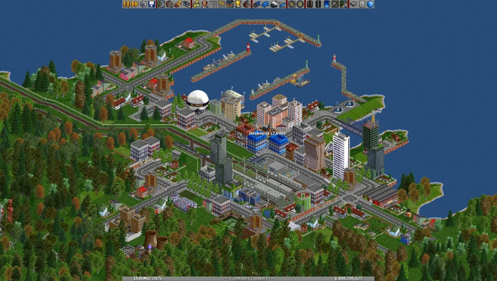 OpenTTD. Port. The screenshot is taken from the official website